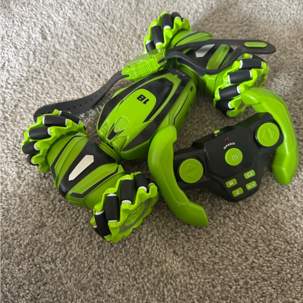 Green Remote Control Stunt Car